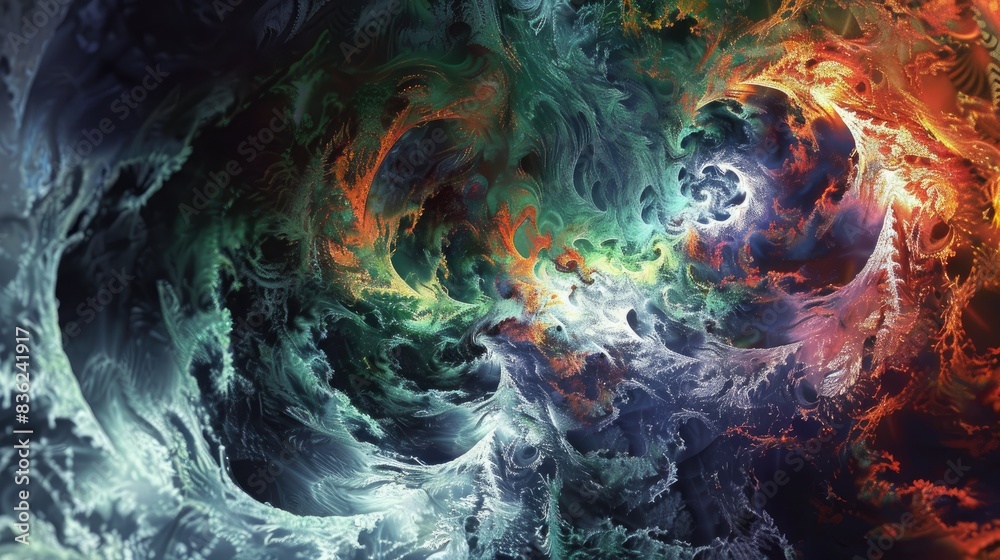 Poster fractal abstract background image created in the imagination