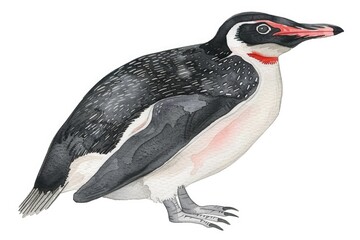 Illustration of cute penguin in watercolor style isolated on background