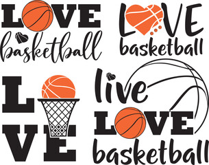 Live Love Basketball Vector, Basketball Clipart, Basketball Cut Files