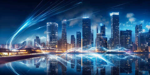 Skyscrapers and future constructions in a big city