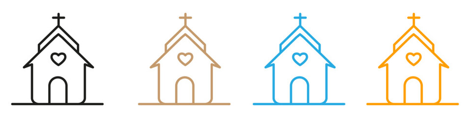 Church icon mark in filled style