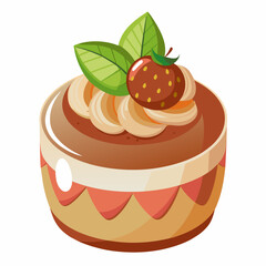 Cake with cherry vector illustration 