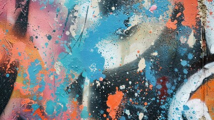 Fototapeta premium A colorful spray graffiti pattern on the wall, background
