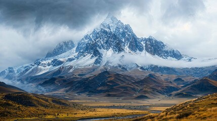 mountains in the snow