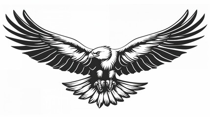 A flying eagle black and white colour UHD wallpaper