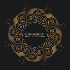 Luxury Gold round floral frame design