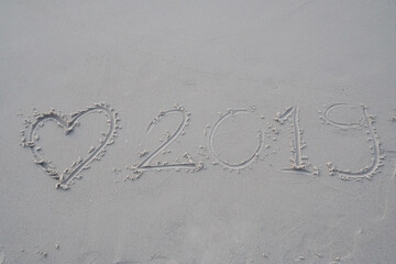 Nature scene of gray sand with drawing heart patterns on the sand texture background - valentine theme - image from sattahip  Thailand 