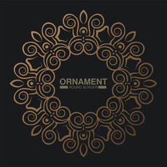 Luxury Gold round floral frame design