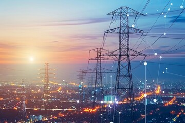 Advancing Energy Sustainability with the Smart Grid, IoT, Technology Concept, Background