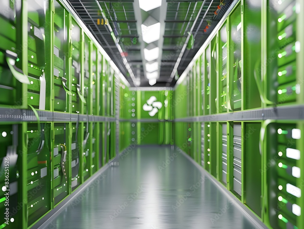 Poster energy efficient data storage unit with green themed architecture
