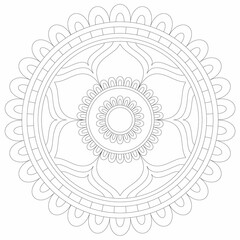 Easy Mandala Pattern for Coloring Books, Art Therapy, and Stress Relief