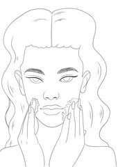 femme qui se nettoie le visage 