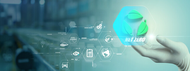 Net Zero Emissions Concept with Sustainable concept A visual representation of the net zero...