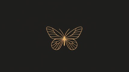 The minimal butterfly on black background UHD wallpaper