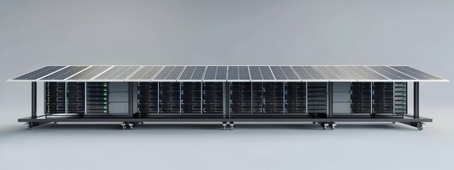 D Rendered Solar Panel Server Rack A CuttingEdge Approach to Green IT Infrastructure