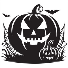 Obraz premium Pumpkin silhouette icon on a white background