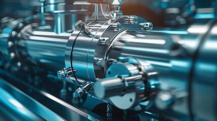 Fototapeta premium Close-Up of Precision Parts in High-Tech Industrial Machinery