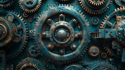 wall createf by gears.