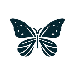 a vector logo design of a poisonous butterfly of pollution, minimalistic and simplistic, EPS format 