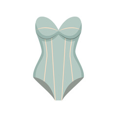 Elegant bathing suit for woman without harness. Pool and beach underwear for woman. Swimwear for summertime