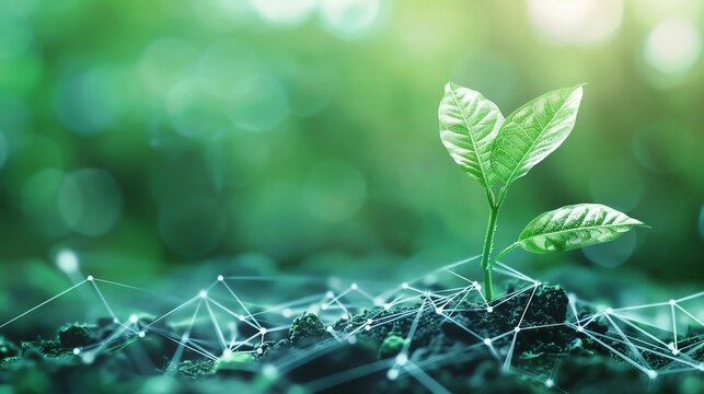 Corporate environmental stewardship programs, side view, highlighting ecofriendly initiatives, digital tone, Monochromatic Color Scheme