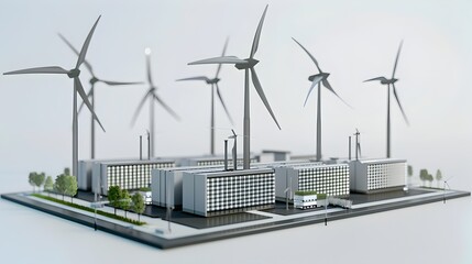 WindPowered Data Center Layout A D Rendered Design Plan
