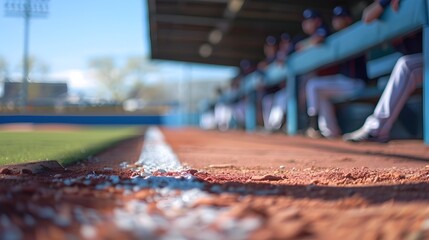 Concentrated Baseball Players Awaiting Their Turn in the Dugout