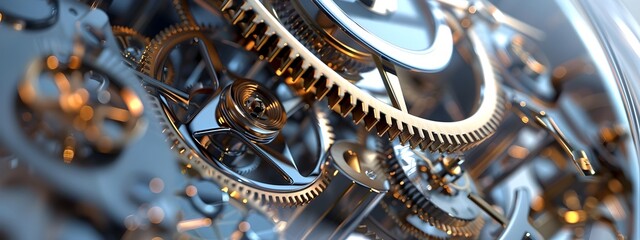 Fototapeta premium D Rendered Pendulum Clock Mechanism in Motion