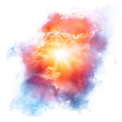 Fototapeta premium Abstract Cosmic Nebula with Bright Star