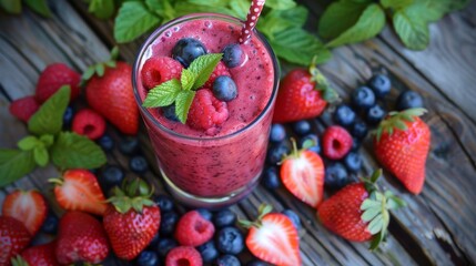 Refreshing Berry Smoothie for Detox and Rejuvenation