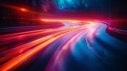 Obraz premium Abstract Light Trails: Create a visually captivating abstract art piece with dynamic light trails.