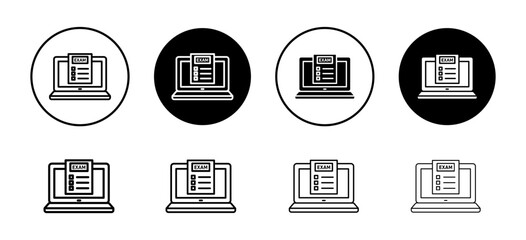 Online exam test icon vector set collection for web