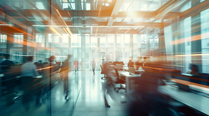busy office workplace blur motion effect/ A Portrait of the Modern IT Professional in a Dynamic Office Environment"