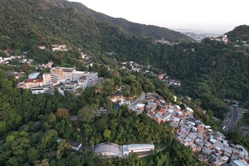 Fototapeta premium Sunrise over the favelas of Rio De Janeiro Brazil