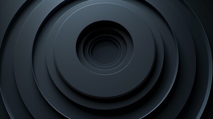 Gradient concentric circles on dark backdrop, 3D abstract art