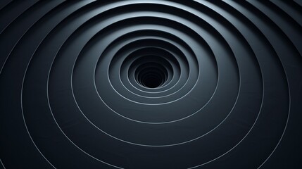 Gradient concentric circles on dark backdrop, 3D abstract art