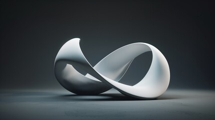 Dynamic Abstract Curves on Black Background, 3D Render