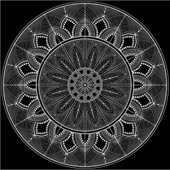 Luxury Mehndi Henna Drawing Circular Mandala pattern for tattoo, decoration premium product poster or painting. Decorative ornament in ethnic oriental style. Outline doodle hand draw illustration