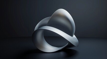 Dynamic Abstract Curves on Black Background, 3D Render