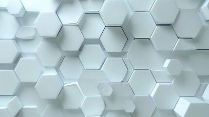 Naklejka premium Hexagonal Depth Illusion on Light Background, 3D Render