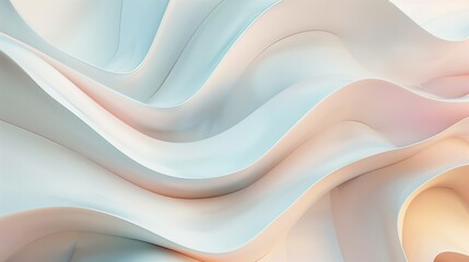 Sculptural Abstract Shapes on Gradient Background, 3D Render