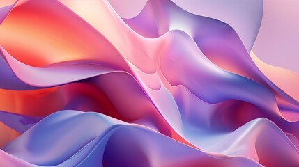Obraz premium Sculptural Abstract Shapes on Gradient Background, 3D Render