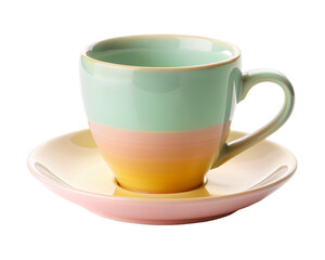 Colorful Ceramic Cup And Saucer