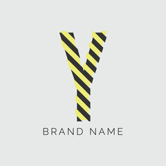 Naklejka premium letter Y logo, divider color design. Alphabet Y for energy labels, rock and more