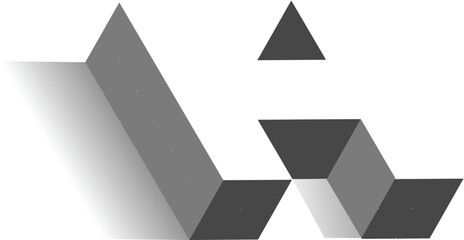 Simple 3D for H lettermark