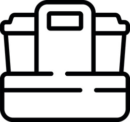 Vector illustration of a black and white cooler box icon, suitable for various design uses