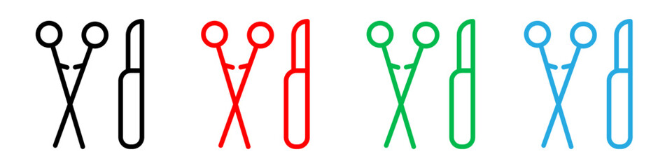 Obraz premium Surgery icon logo set vector