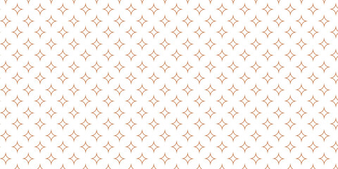 Golden vector seamless pattern with small diamonds , star shapes ,rhombuses . Abstract gold and white geometric texture . Simple minimal wide repeat background . Luxury design for decor , wallpaper