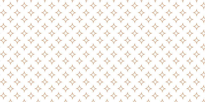 Golden vector seamless pattern with small diamonds , star shapes ,rhombuses . Abstract gold and white geometric texture . Simple minimal wide repeat background . Luxury design for decor , wallpaper