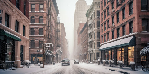 Winter season in the city